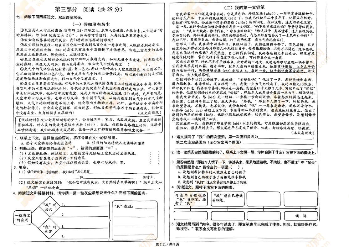 2023-2024学年第二学期西城小学4年级语文期末试卷2