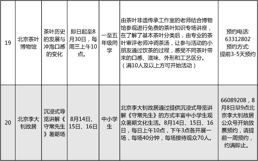 2024北京中小学暑假活动15