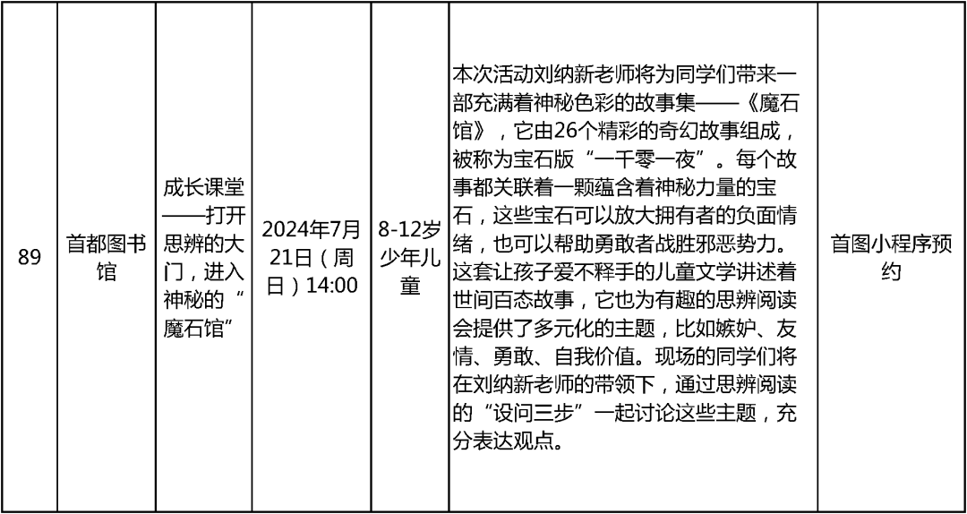 2024北京中小学暑假活动