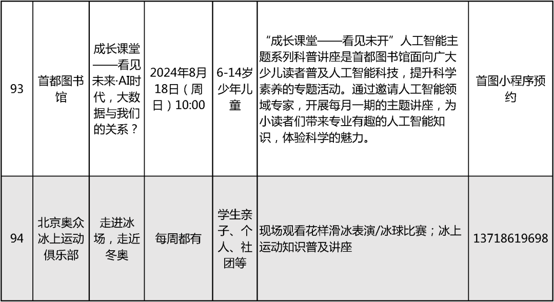 2024北京中小学暑假活动