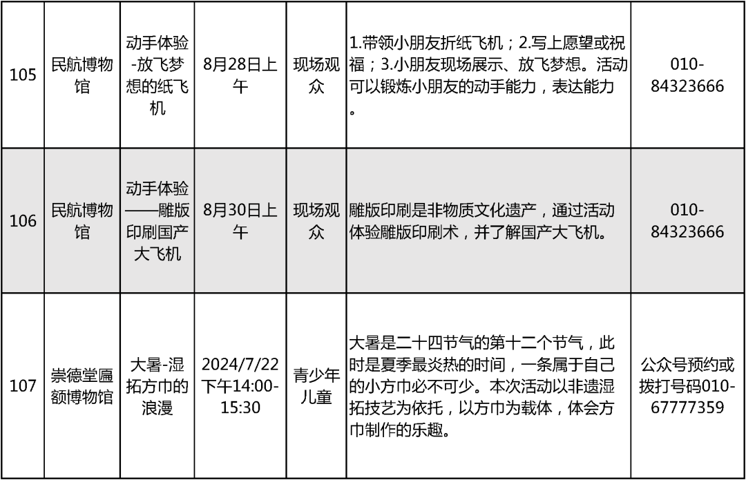 2024北京中小学暑假活动