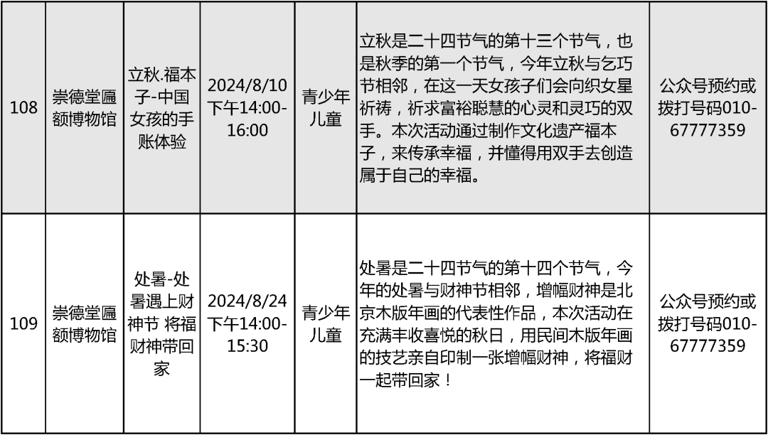 2024北京中小学暑假活动