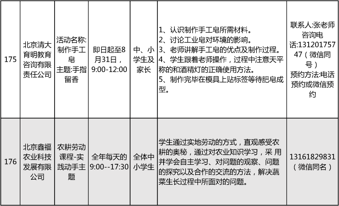 2024北京中小学暑假活动