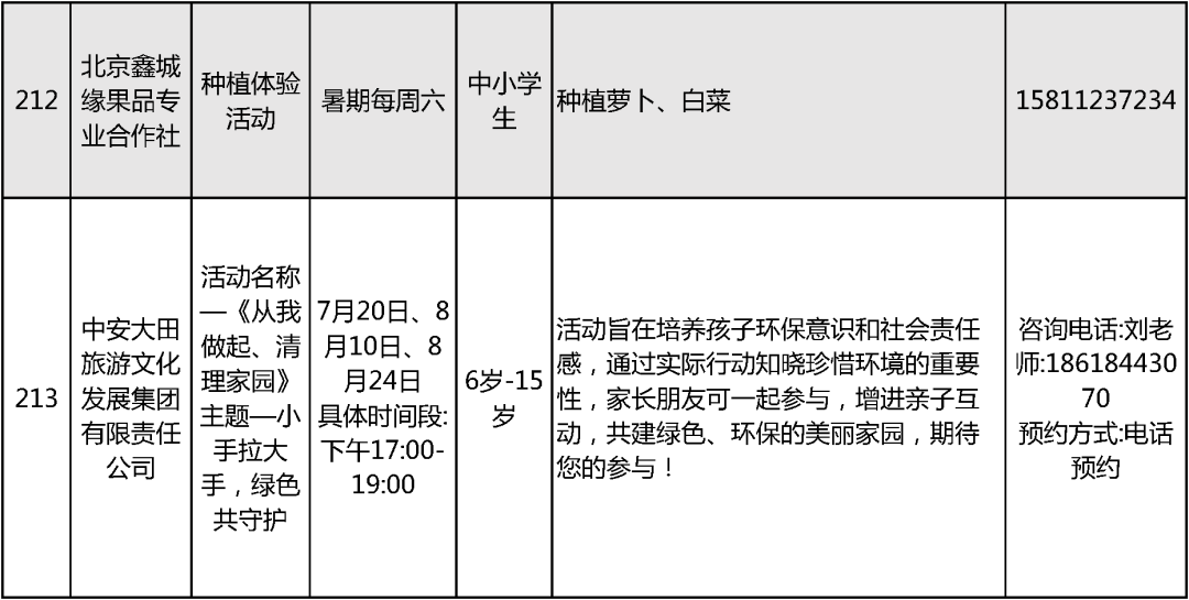 2024北京中小学暑假活动