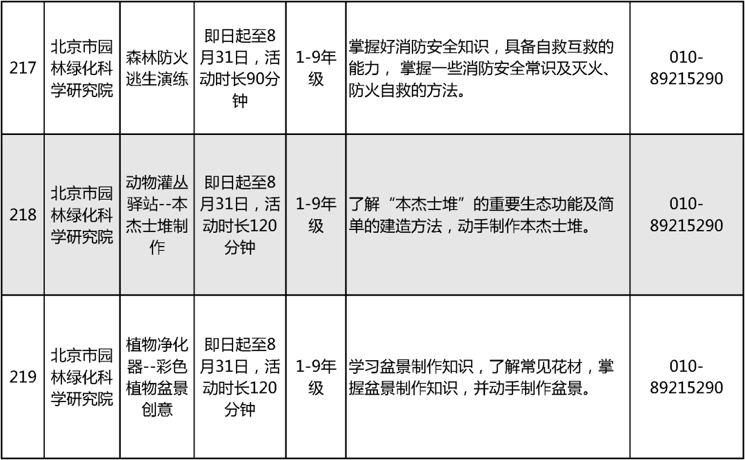 2024北京中小学暑假活动