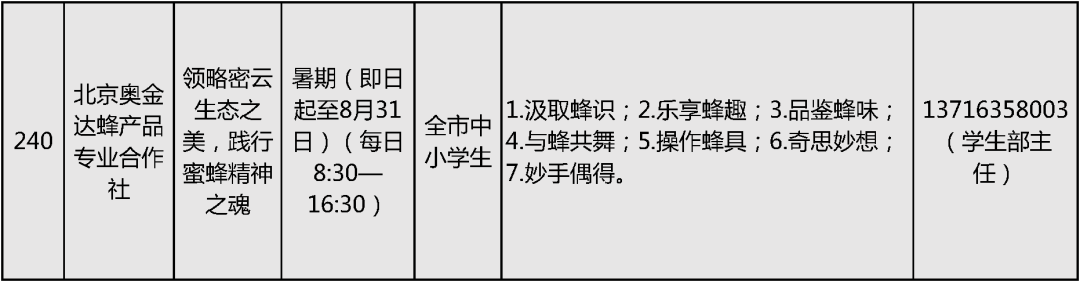 2024北京中小学暑假活动