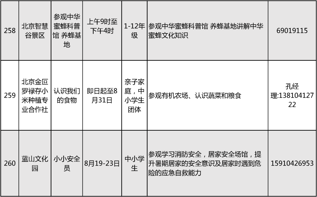 2024北京中小学暑假活动
