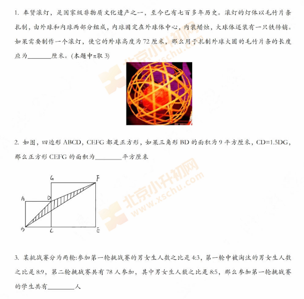 2024年人大附中早培班初筛数学试题