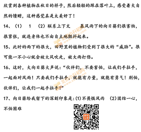 2024-2025学年第一学期东城小学3年级期末考试语文试题答案