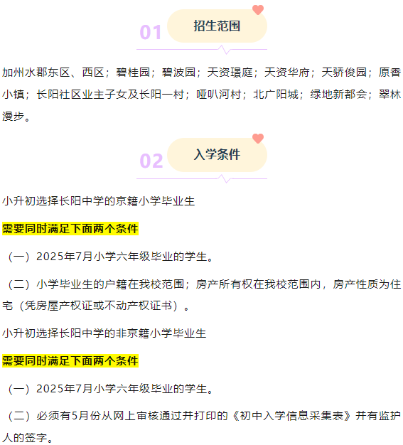 2025年长阳中学小升初招生范围/审核流程明确
