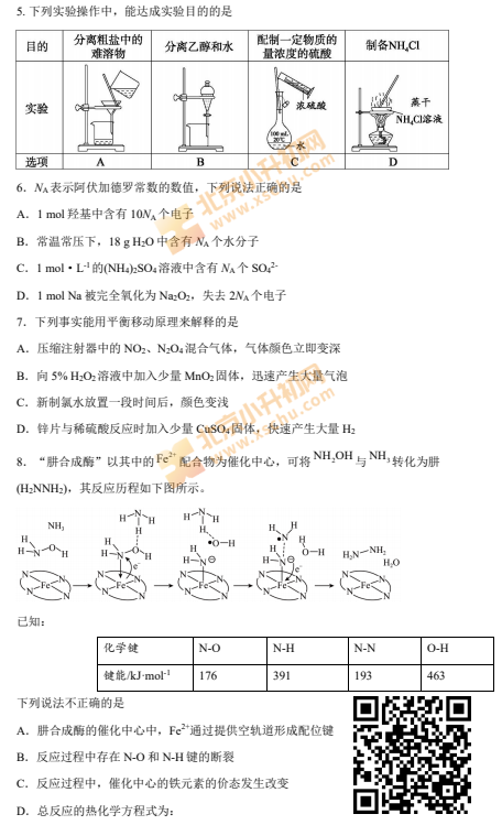 2024-2025学年第一学期海淀高三期中化学试卷