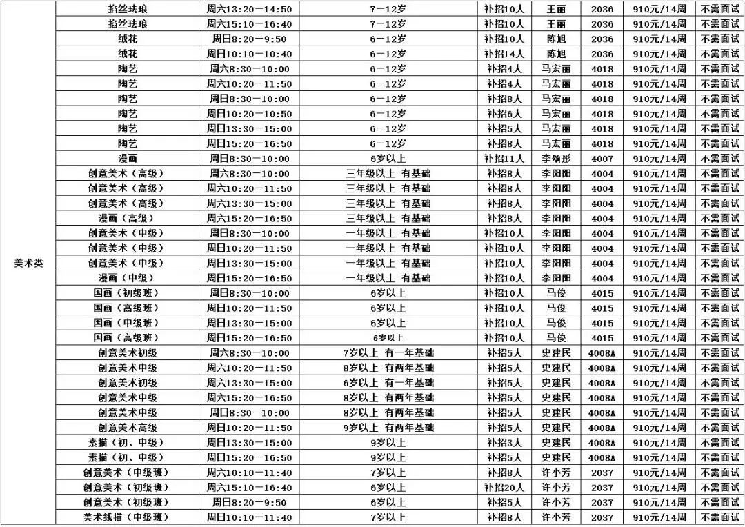 石景山区青少年活动中心2026年春季班招生简章