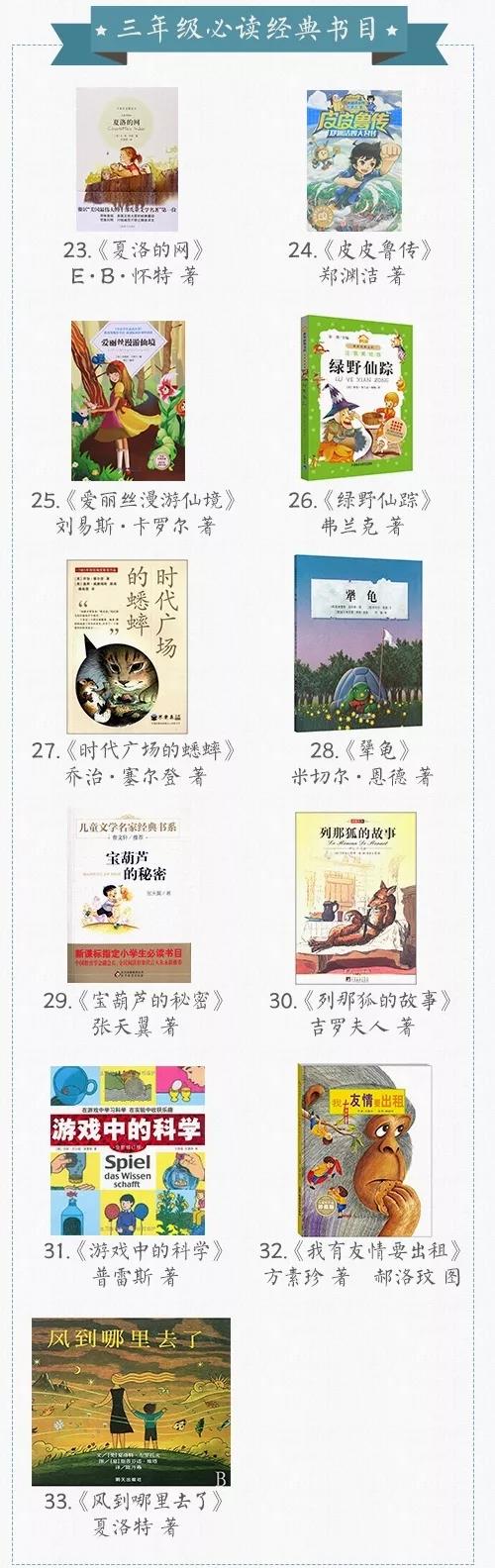适合三年级学生看的经典书籍