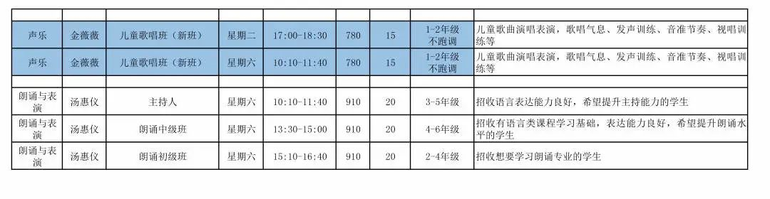 德胜少年宫2023-2024第一学期（青少年）招生课程表5