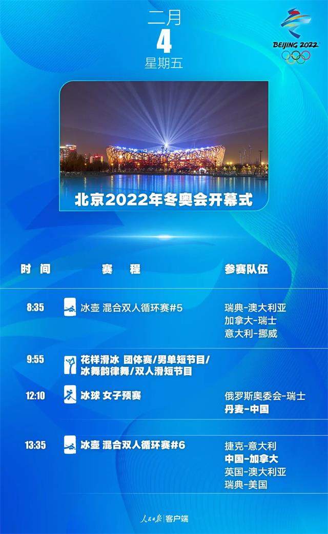 2022北京冬奥会看点日历2