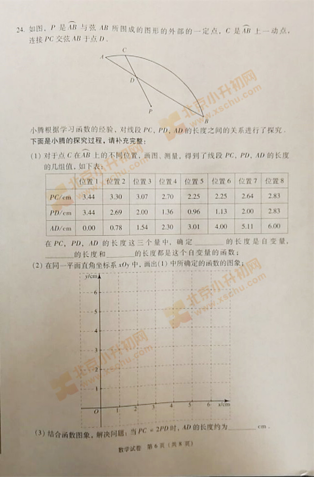 北京2019中考数学试卷6