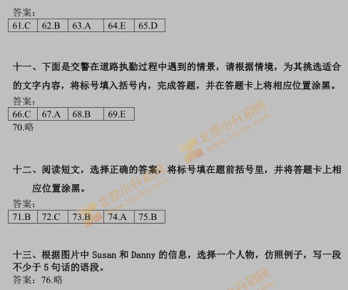 2020-2021学年第一学期海淀区小学4年级期末考试英语试题答案3
